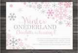 Snowflake Birthday Invitations Printable Winter Onederland Invitation Printable Pink Gray Winter