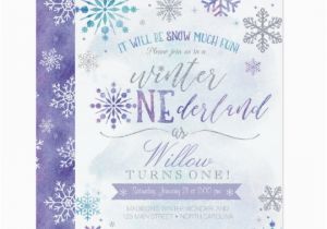 Snowflake Birthday Invitations Printable Winter Onederland Snowflake Birthday Invitation Zazzle