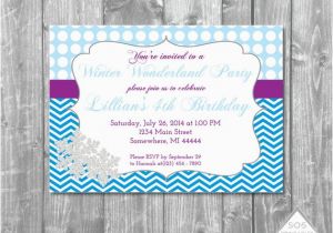 Snowflake Birthday Invitations Printable Winter Wonderland Birthday Invitation Frozen Snowflake