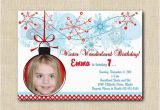 Snowflake Birthday Invitations Printable Winter Wonderland Photo Snowflake Birthday Invitations Diy