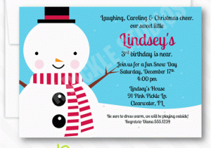 Snowman Birthday Invitations Sweet Snowman Personalized Party Invitation