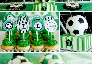 Soccer themed Birthday Party Decorations Super soccer Birthday Party Pizzazzerie