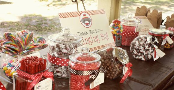 Sock Monkey Birthday Decorations Vintage sock Monkey Birthday Party Pizzazzerie