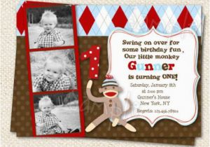 Sock Monkey Birthday Party Invitations sock Monkey Birthday Invitations by Lollipopprints On Etsy