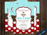 Sock Monkey First Birthday Invitations Birthday Invitations with sock Monkey for First Birthday