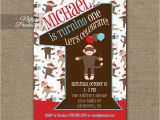 Sock Monkey Invitations 1st Birthday 1st Birthday Invitation sock Monkey Birthday Invitation