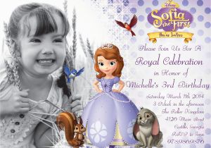 Sofia the First Birthday Card Template sofia the First Birthday Invitations Oxsvitation Com