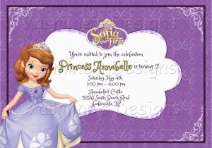 Sofia the First Birthday Card Template sofia the First Printable Birthday Invitation Princess