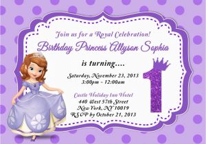 Sofia the First Birthday Invitations Printable Custom Photo Invitations sofia the First Birthday Invitation