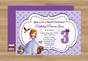Sofia the First Birthday Invitations Printable Items Similar to Custom Printable sofia the First Birthday