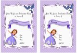 Sofia the First Birthday Invitations Printable sofia the First Birthday Invitations Birthday Printable