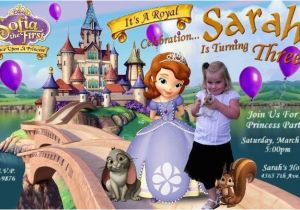 Sofia the First Custom Birthday Invitations sofia the First Birthday Party Invitations Custom Photo