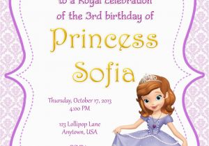 Sofia the First Custom Birthday Invitations sofia the First Party Invitations sofia the First Party