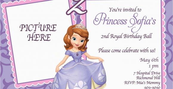 Sofia the First Personalized Birthday Invitations Custom Photo Invitations sofia the First Birthday Invitation