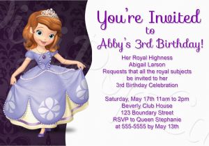 Sofia the First Personalized Birthday Invitations sofia the First Birthday Party Invitation Traditional Style