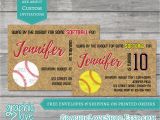 Softball Birthday Invitations Fastpitch softball Birthday Invitations Yellow or White