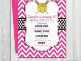 Softball Birthday Invitations softball Birthday Party Invitation Pink and Black Chevron