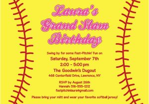 Softball Birthday Invitations softball Invitation