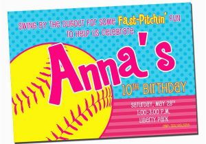 Softball Birthday Invitations softball Invitations Printable softball Birthday Party