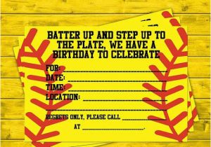 Softball Birthday Invitations softball Party Invitations
