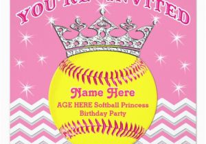 Softball Birthday Invitations softball Princess softball Birthday Invitations Zazzle Com