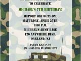 Soldier Birthday Party Invitations Camouflage Military Army Birthday Party Invitations