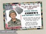 Soldier Birthday Party Invitations Military Birthday Party Invitation Camo Invites Army Party