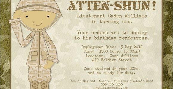 Soldier Birthday Party Invitations soldier Birthday Party Invitation Printable by Photogreetings