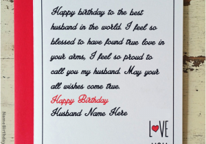 Something Special to Write In A Birthday Card Write Name On Love Birthday Card for Husband Happy
