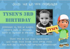 Son Birthday Invitation Wording 17 Best Images About Handy Manny Party On Pinterest