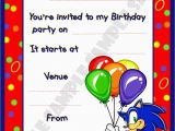 Sonic Birthday Invitation Templates sonic Birthday Invitations Best Party Ideas