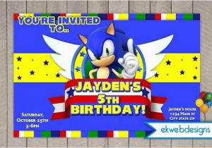 Sonic Birthday Invitation Templates sonic the Hedgehog Birthday Invitation