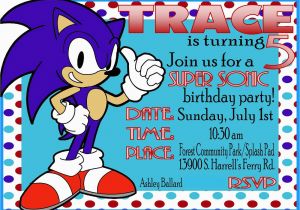 Sonic Birthday Party Invitations sonic Birthday Invitations Best Party Ideas