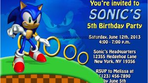 Sonic Birthday Party Invitations sonic the Hedgehog Birthday Invitations Dolanpedia