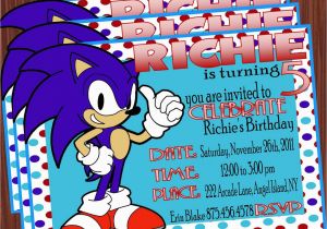 Sonic Birthday Party Invitations sonic the Hedgehog Invitation Mimi 39 S Dollhouse