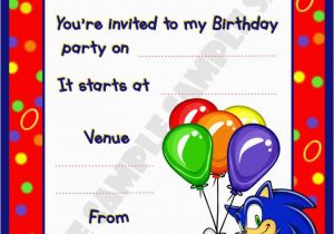 Sonic the Hedgehog Birthday Invitations sonic Birthday Invitations Best Party Ideas