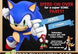 Sonic the Hedgehog Birthday Invitations sonic Invitation sonic the Hedgehog Invites Sega sonic