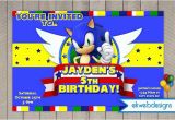 Sonic the Hedgehog Birthday Invitations sonic the Hedgehog Birthday Invitation