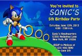 Sonic the Hedgehog Birthday Invitations sonic the Hedgehog Invitations Birthday Party Invites