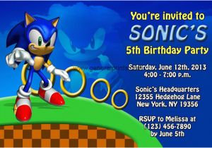 Sonic the Hedgehog Birthday Invitations sonic the Hedgehog Invitations Birthday Party Invites