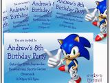 Sonic the Hedgehog Birthday Party Invitations 10 X Personalised Kids Birthday Party Invites sonic the