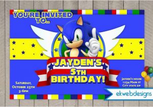 Sonic the Hedgehog Birthday Party Invitations sonic the Hedgehog Birthday Invitation