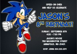 Sonic the Hedgehog Birthday Party Invitations sonic the Hedgehog Birthday Party Invitation by
