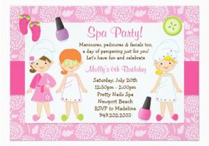 Spa Birthday Party Invitations for Kids Kids Spa Birthday Party Invitation Zazzle