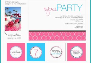 Spa Birthday Party Invitations for Kids Kids Spa Party Invitations Home Party Ideas
