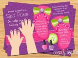 Spa Birthday Party Invitations for Kids Mani Pedi Spa Party Kids Birthday Invitation
