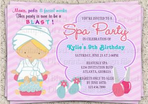 Spa Birthday Party Invitations for Kids Spa Party Invitations for Girls Pool Design Ideas