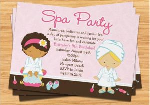 Spa Birthday Party Invitations for Kids Spa Party Kids Birthday Invitation