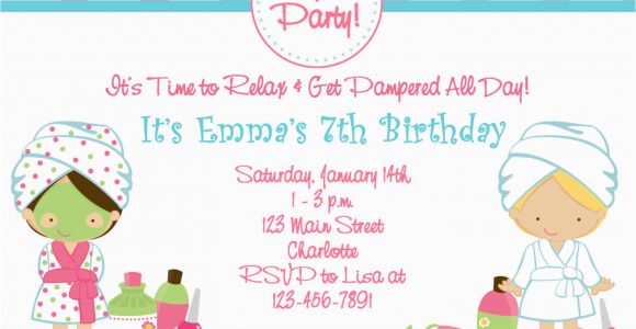 Spa Birthday Party Invitations Printables Free Free Printable Spa Birthday Party Invitations Pool