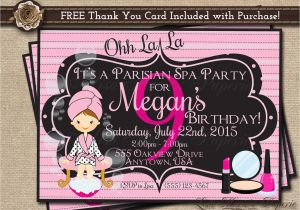 Spa Birthday Party Invitations Printables Free Spa Party Invitation Paris Party Invitation Spa Party